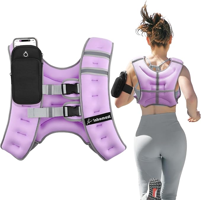 Weighted Vest Weight Vest for Men Women Kids Weights Included with Reflective Stripe, Body Weight Vests Adjustable for Running, Workout, Jogging, Walking
