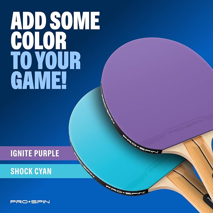 PRO-SPIN Portable Ping Pong Set with Retractable Ping Pong Net for Any Table, All-in-One Table Tennis Set with Ping Pong Paddles, Balls & Case, Table Top Family Game