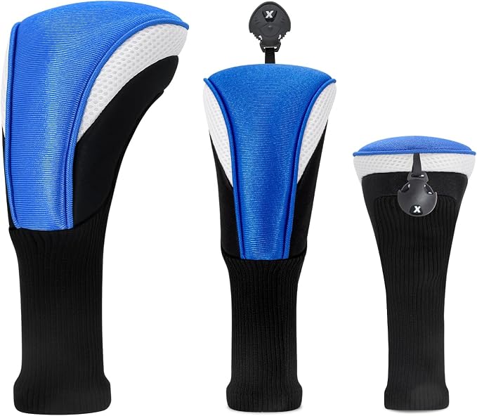 Wood Headcover Golf Club Covers Driver Headcovers Nylon Head Covers Designed to Fit All Woods - 3/4/5/6 Pack/Set Golf Accessories Suitable for Men and Women