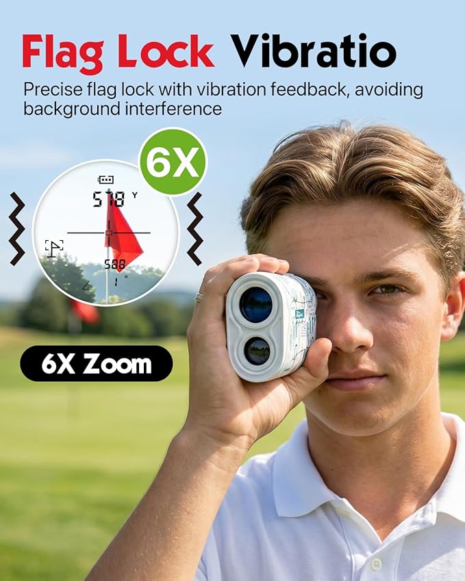 Range Finder Golf Rangefinder with Slope, 1200 Yards Golf Range Finder, 6X Magnification, Flag Locking Vibration, Must Accessories for Golfer