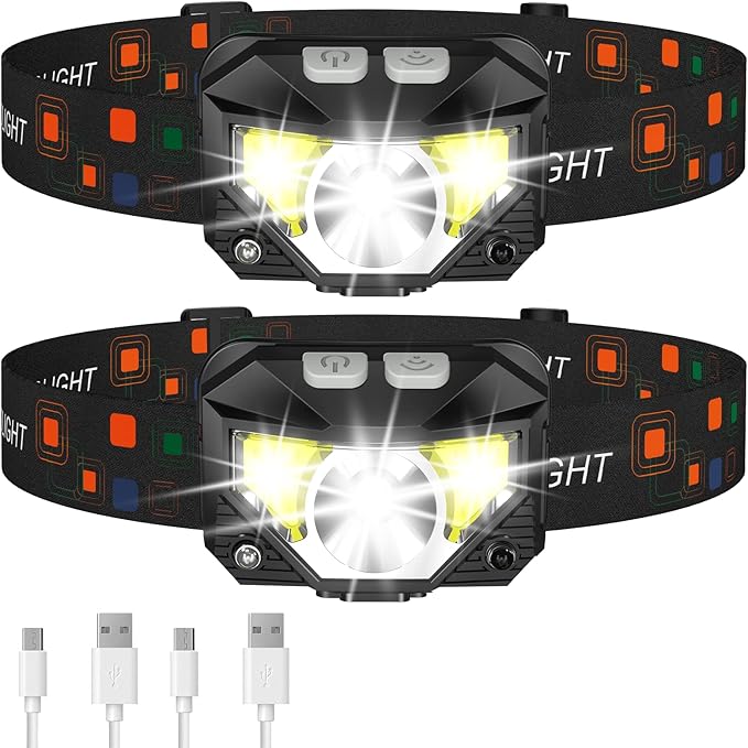 LHKNL ‎TG-T069 Rechargeable Headlamp 2 Packs-Black TG-T069 Rechargeable Headlamp 2 Packs-Pink