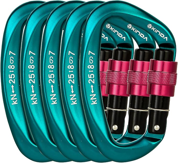 Screwgate Locking Carabiner Clip - Professional Rock Climbing Carabiner Screw Lock,Heavy Duty Carabiners for Climbing,Mountaineer,Hammock,Camping,Outdoor Equipment
