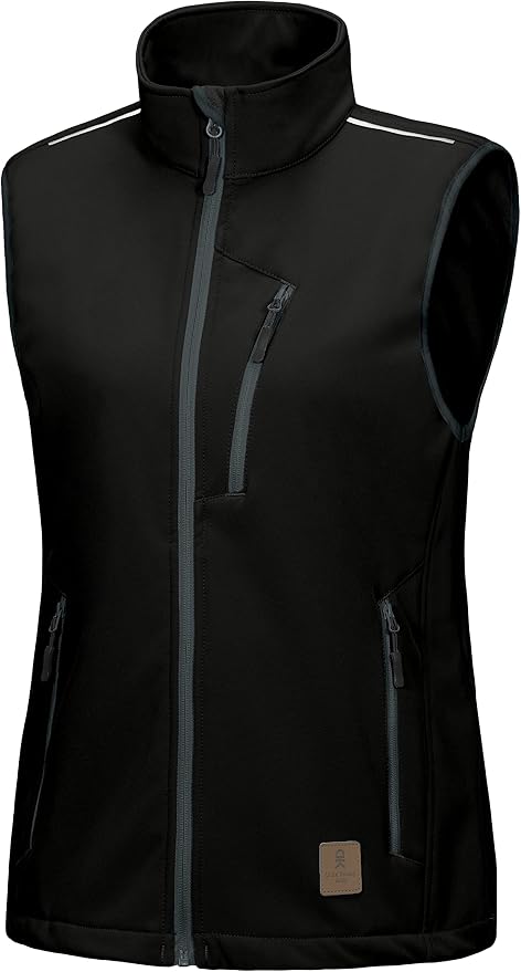 Little Donkey Andy Women's Fleece Lined Softshell Vest Lightweight Windproof Sleeveless Jacket for Hiking Outdoor Travel Golf