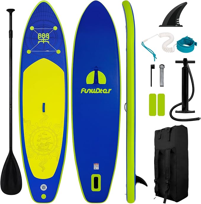 FunWater Inflatable Stand Up Paddle Board with Premium SUP Paddleboard Accessories, Anti-Slip EVA Deck, 11'6''/11'/10'6'' Paddle Boards for Adults & Youth of All Skill Levels