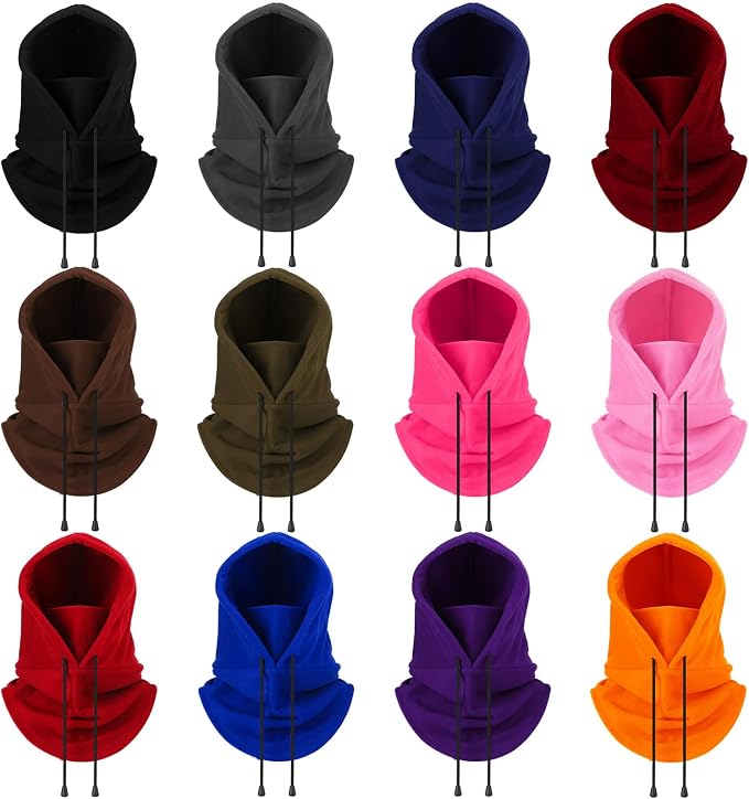 Liitrsh 12 Pcs Balaclava Windproof Winter Face Mask Warm Fleece Ski Mask Hat Fleece Winter Face Warmer Neck Warmer for Men Women Cold Weather Motorcycle Bike Cycling, 12 Colors