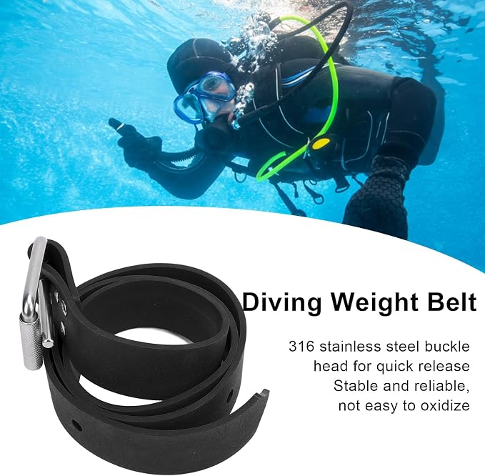 Diving Weight Belt, 316 Stainless Steel Durable Diving Weights Gear for Snorkeling Freediving Underwater Photography Water Sports Activities (Black)
