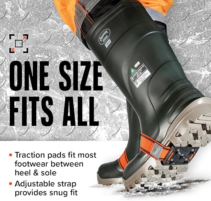K1 Mid-Sole Ice Cleats for Men & Women - Rotatable Traction Aids For Winter Snow - Hi Vis - High Profile