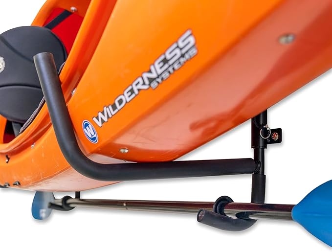 StoreYourBoard Kayak Storage Rack for Garage | Swivel Kayak Wall Mount with Paddle Holder | Indoor Outdoor Folding Kayak Wall Rack for Paddle Board/SUP Storage, Heavy Duty Padded Arms, Holds 100 lbs