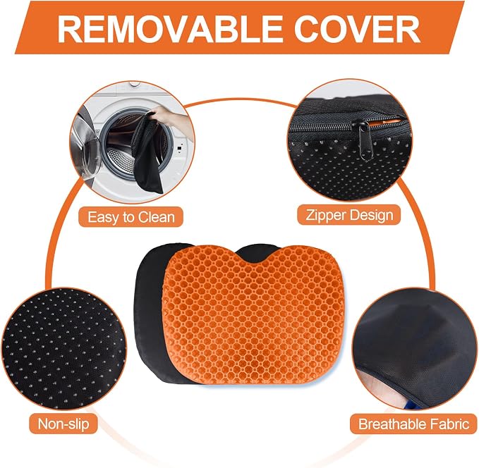 Anti Slip Kayak Seat Cushion,Thick Waterproof Seat Cushion Kayak Gel Seat Pad With Non-Slip Cover For Sit In Kayak Inflatable Kayak Canoe & Boat Kayak Accessories For Fishing Water Sports Outdoors