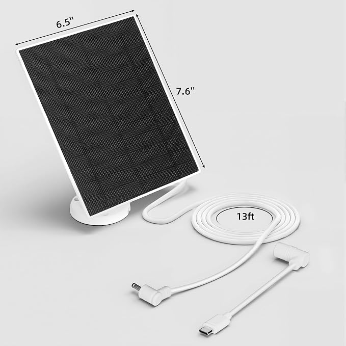 LIYVZ 5W Solar Panel for Ring with 8000mAh Battery, Compatible with Ring Spotlight Cam Plus & Stick Up Camera Solar Panel for Ring Camera, 2 Pack
