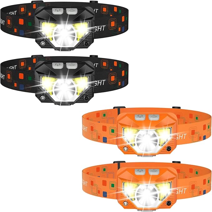 LHKNL ‎TG-T069 Rechargeable Headlamp 2 Packs-Black TG-T069 Rechargeable Headlamp 2 Packs-Orange
