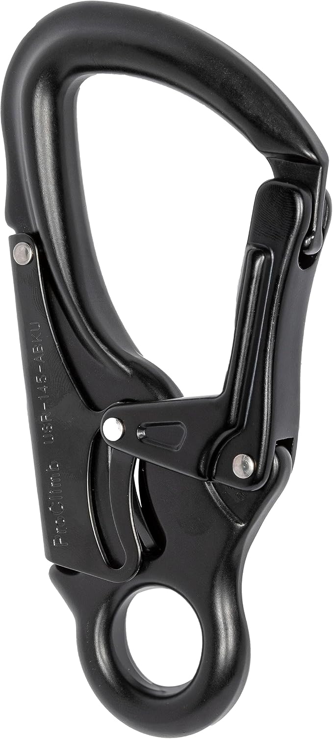 Forged Aluminum Carabiner Snaphook | Perfect for Rock Climbing, Arborists, Fire Fighters, Rescue Ops