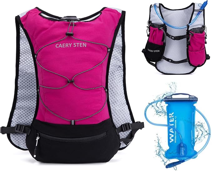 Lightweight Hydration Backpack, 1.5L Water Bag Running Vest | Marathon, Hiking, Cycling, Breathable Adjustable Design, Men & Women