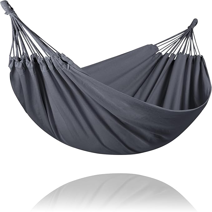 SUNCREAT Hammocks Outdoor Camping Double Hammock, Portable Tree Hammock Swing, Dark Gray