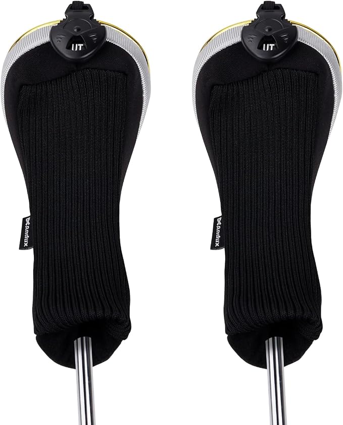 Andux 4Pcs/Set Gold Golf Hybrids Club Head Covers with Dial No. Tag MT/HY12