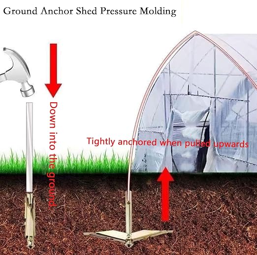 8 Pack Heavy Duty Galvanized Steel Ground Anchors with Installation Tool, Screw in Earth Anchors for High Winds, Perfect for Tents, Canopies, Sheds, Swing Sets, Trampolines and Outdoor Tie Downs