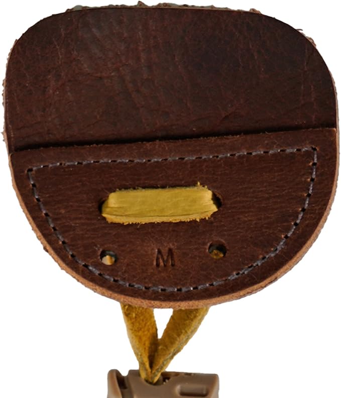 Hornet 3-Under Bison Tab – Handmade Leather Finger Tab for Traditional Archery, USA Made - Available in Medium, Large, Left and Right Hand