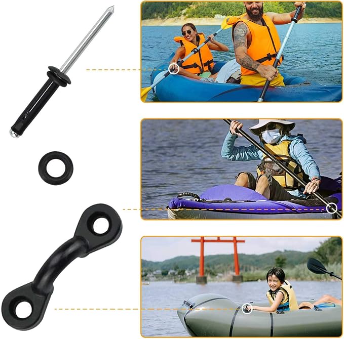 HLOGREE Kayak Handles 2/4 Pack,Kayak Carry Handle with Rivets,Kayak Replacement Handles,Kayak Handles for Emotion/Pelican/Hobie/Lifetime/sit on top/Ocean/Wilderness Accessories,Kayak Parts