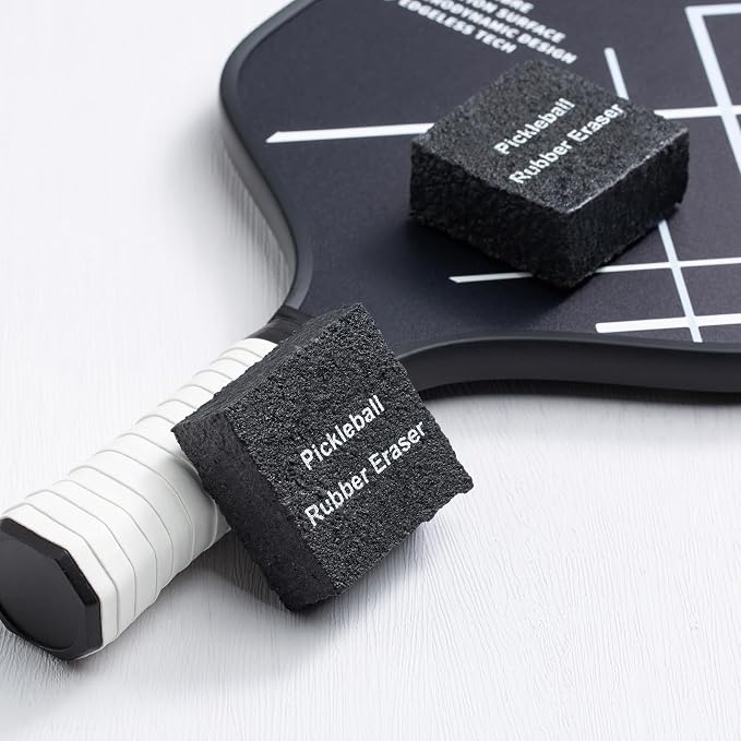 Pickleball Paddle Eraser, Best Carbon Fiber Pickle Ball Racket Cleaner, Fast & Easy Rubber Bar to Remove Ball Residue, Dirt, & Minor Scrapes, Scratches (1PCS)