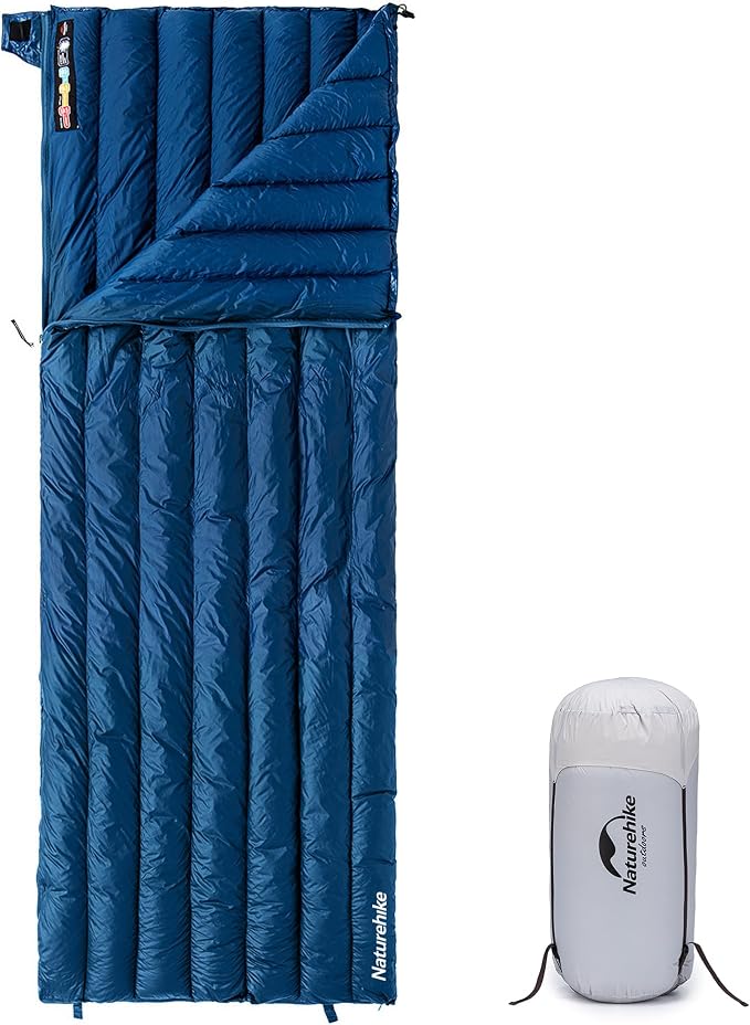 Naturehike Ultralight Down Sleeping Bag for Adults - 85% Down Content & 650 Fill Power Backpacking Sleeping Bag for 42/52℉, Compact, Expendable, Spliceable for Couples, for Hiking Camping Hunting