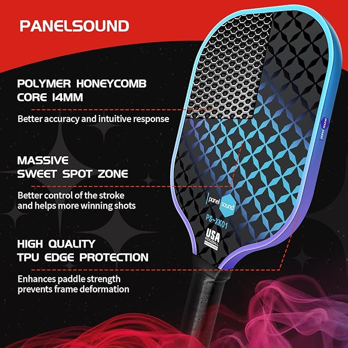 Pickleball Paddles Set of 2 or 4, USAPA Approved Fiberglass Pickleball Racket Set with 4 Outdoor Pickleballs and 1 Carrying Case