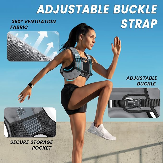 Weighted Vest Woman 6/8/12/16/20/25/30lb Weight Vest for Women Men Body Weight Vests for Walking Strength Training Running Workout Jogging Fitness