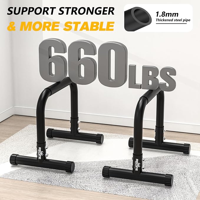 RELIFE REBUILD YOUR LIFE Dip Bars Functional Heavy Duty Dip Stands Push Up Stand