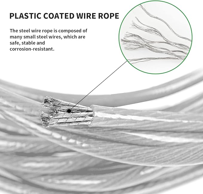 Super Strong 167ft Clothesline - Outdoor Clothesline, Waterproof and Rustproof, Extremely High Load-Bearing Capacity, Suitable for Gardens and Balconies (4mm Diameter)