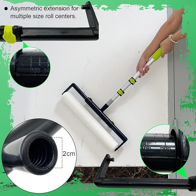 18 Inch Paint Roller Set, 9-18 inch Adjustable Roller Frame, 3pcs 18’’ Roller Covers and 1.48-3.12ft Extension Pole for Ceiling,Wall,Floor,Decks Painting