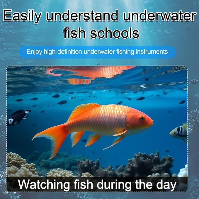 4.3 Inch Underwater Fishing Camera,220° Wide Angle Night Vision Ice Fishing Camera with 1080P HD Monitor,5000mAh Battery,98ft Cable,IP68 Waterproof Fish Finder Video System for Lake Sea Boat Fishing