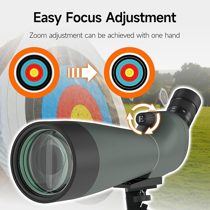 SVBONY SV28 20-60x80 New Version Spotting Scope for Target Shooting, Long Range Spotter Scope with Phone Adapter and Tripod, HD Scope for Bird Watching, Wildlife Observation