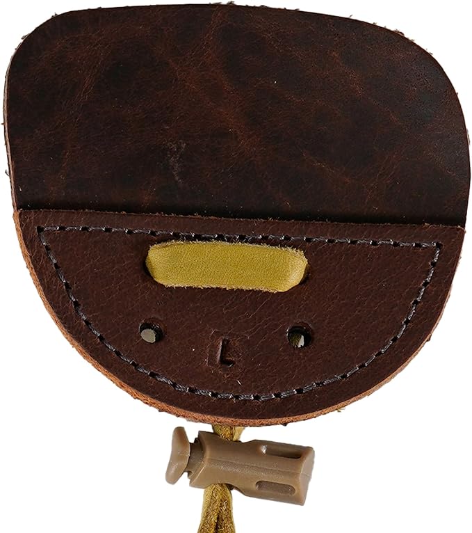 Hornet 3-Under Bison Tab – Handmade Leather Finger Tab for Traditional Archery, USA Made - Available in Medium, Large, Left and Right Hand