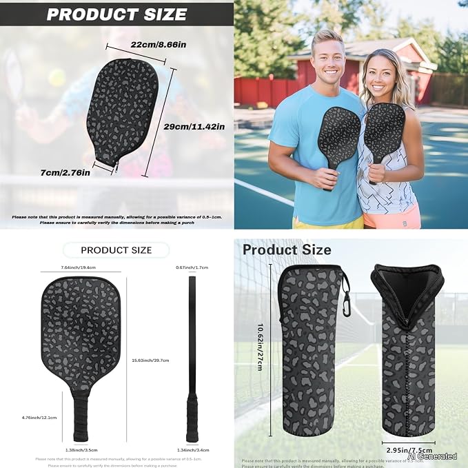 Pickleball Paddles Set 3PCS Pickleball Paddle Case Pickleball Racket Pickleball Bag Ideal for Beginners Gifts