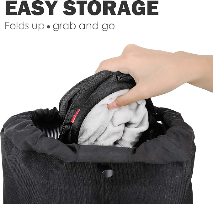 Rhino Valley Climbing Chalk Bag, No Leak Drawstring Chalk Bag with Adjustable Belt, Carabiner Clip and Zippered Pockets Chalk Bag for Rock Climbing, Cross Fit, Weight Lifting & More