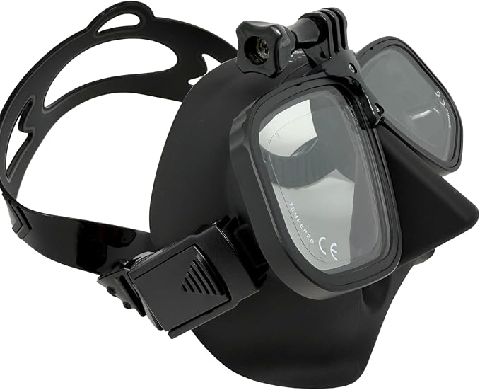 Tidal APEX Freedive Mask with Action Camera Mount- Low Volume Designed for Freediving, Spearfishing, Scuba Diving, and Snorkeling. Advanved Anti-Fog Freediving mask.