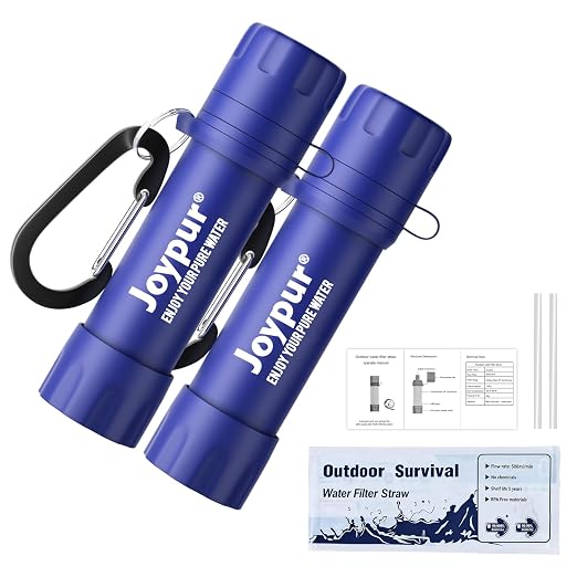 Water Filter Straw, Portable Personal Water Filtration System, Emergency Survival Water Purifier for Camping, Hiking, Backpacking, Travel, Family Outdoor Activities and Emergency Preparedness