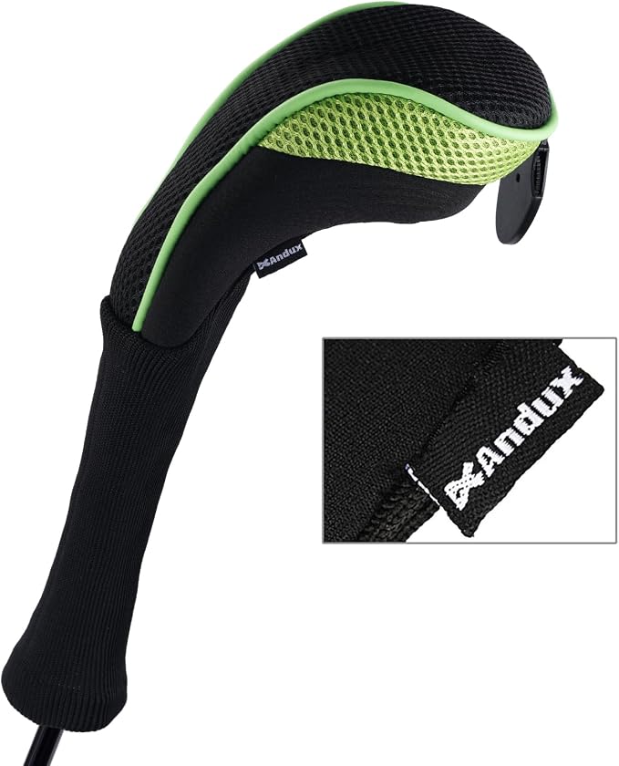 Andux 4 Pack Long Neck Golf Hybrid Club Head Covers Dial No. Tag CTMT-01 | Mesh Breathable material | all the Same Size | Coloured Piping | Pull-On Closure