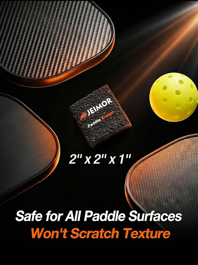 Pickleball Paddle Eraser – Paddle Cleaner for Carbon Fiber & Graphite Paddles, Removes Ball Residue & Dust, Restores Spin & Grip, Includes Clear Carry Case