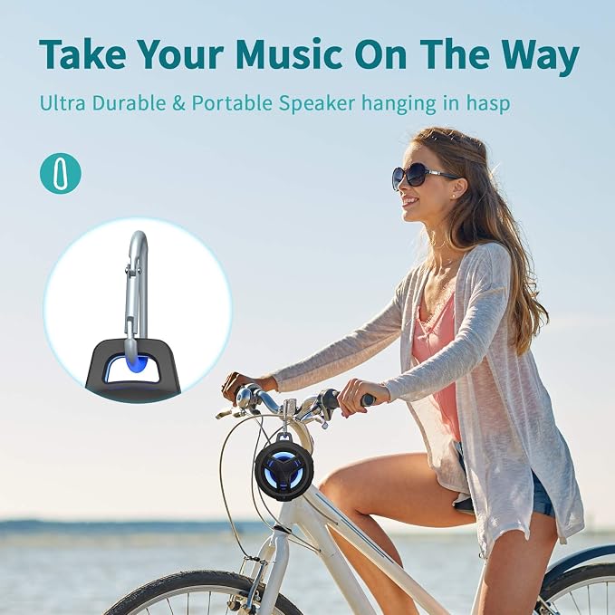 EBODA Bluetooth Shower Speaker, Portable Bluetooth Speakers, IP67 Waterproof Wireless Speaker, Floating, 2000mAh, True Wireless Stereo for Kayak, Beach, Gifts for Unisex