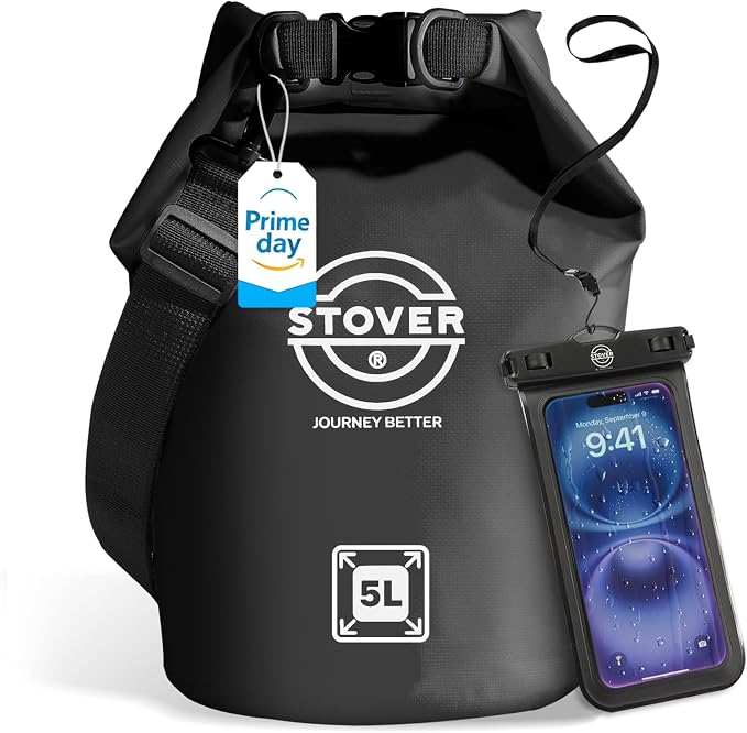 STOVER 5/10/25/30/40/55L Waterproof Dry Bag- Roll-Top Backpack w/Phone Case- Kayaking, Hiking, Camping, Boating- Men/Women