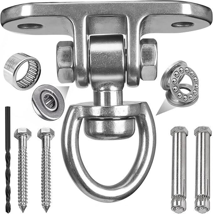 Heavy Duty Swing Hanger 1000 LB Capacity Stainless Steel Swing Swivel Bearing 360° Rotary for Playground Porch Yoga Seat Wooden Sets Indoor Outdoor