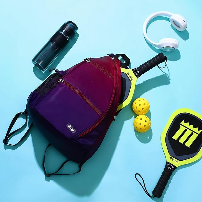 Sucipi Pickleball Bag - Men's & Women's Pickleball Backpack, Adjustable Sling Bag w/Fence Hook/Large Capacity/Safety Pocket