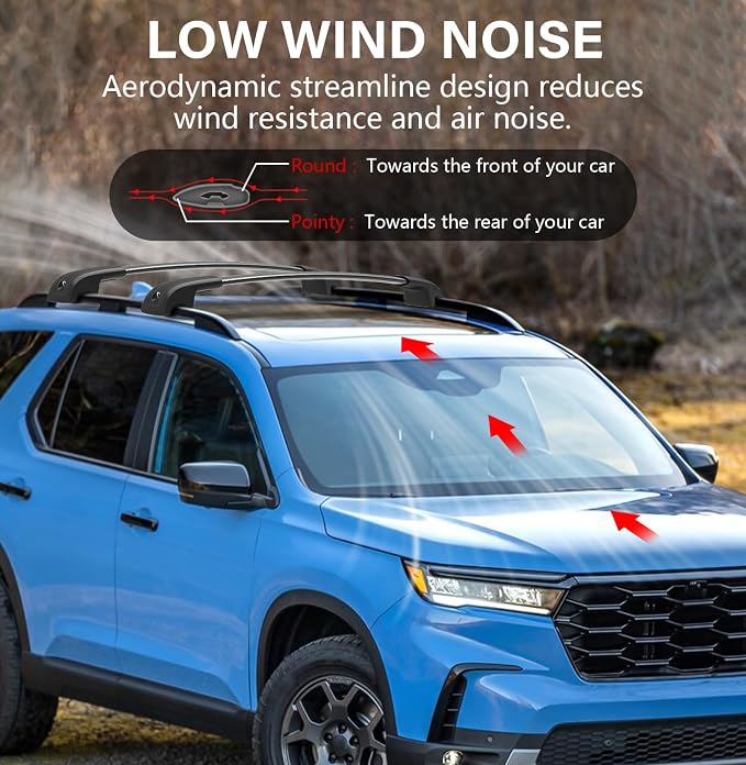 300lbs Roof Rack Cross Bars Compatible with Honda Pilot 2023 2024 2025 2026 Sport TrailSport Touring Elite (Not for LX & EX-L), Aluminum Roof Rails Crossbars for Rooftop Cargo Carrier Luggage