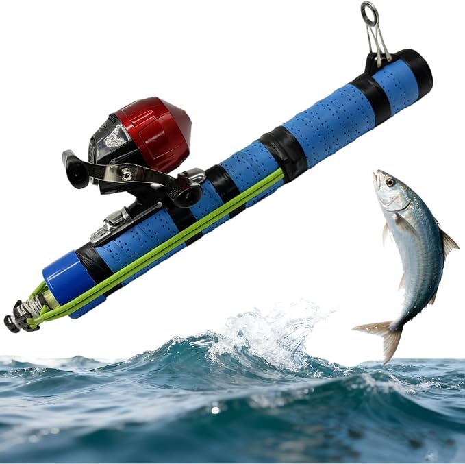 Fishing Catapult Rod Spincast Reel Portable Salt Fresh Water Gear | Upgraded Wrap Foam Grip, Anti-Slip & Freeze-Proof; Attach Sinkers to Hooks for Long Casting Distancer