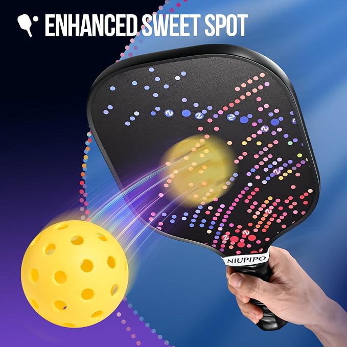 niupipo Pickleball Paddles Set of 2 or 4, USAPA Approved Fiberglass Pickleball Paddle Set with Balls and Bag, Polypropylene Honeycomb Core, Lightweight Pickleball Paddles for Beginners Men Women
