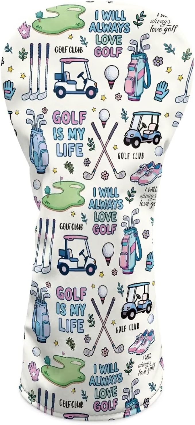 Rnyleeg Golf Club Head Covers for Women Driver Head Cover Leather Fairway Wood Headcover Hybrid Headcovers for Golf Clubs