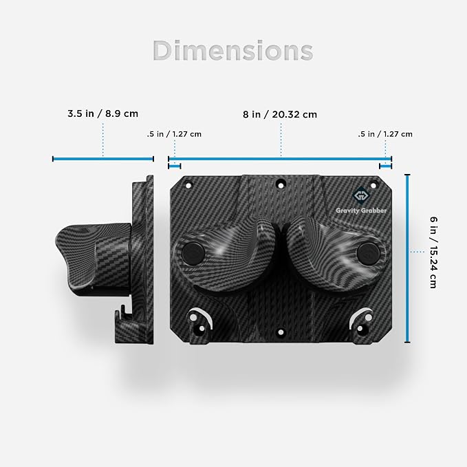 Gravity Grabber, The OG - Ski & Snowboard Wall Mount, Indoor Garage & Home Storage Organizer, Damage-Free Grip, Holds Skis/Boards/Poles/More, Space-Saving Premium Gear Rack, (Carbon 3-Pack)