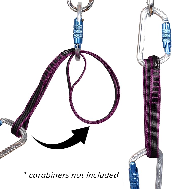 18mm Nylon Climbing Sling Runner 23KN CE2008/EN566 Certified - Webbing Straps for Outdoor Rock Climbing, Rappelling, Swing, Yoga Hammock etc
