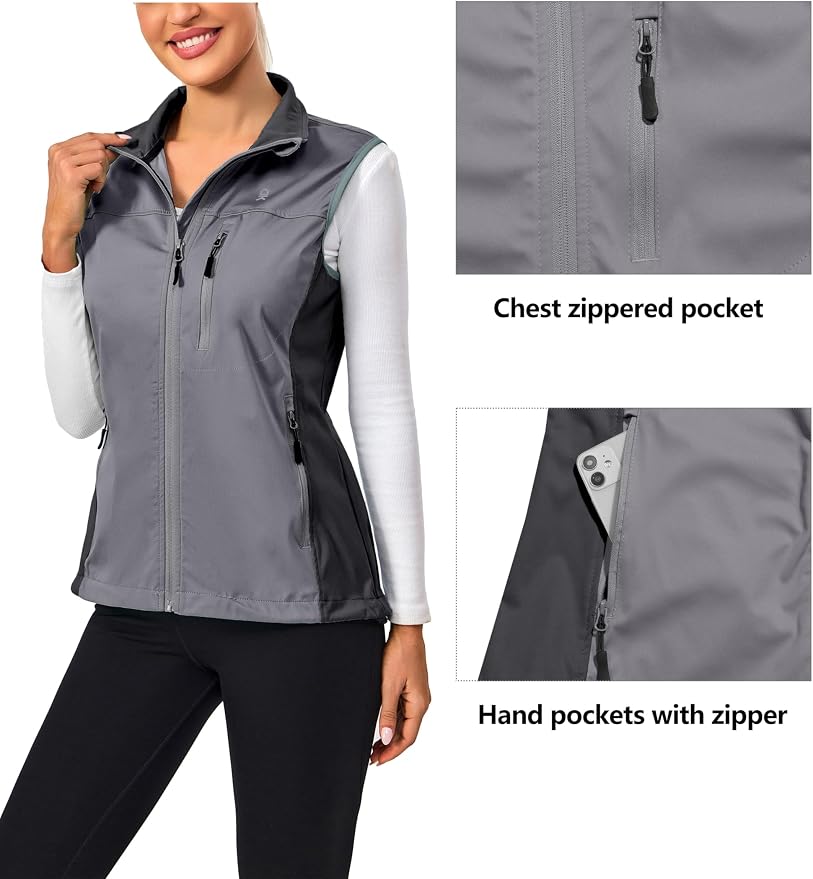 Little Donkey Andy Lightweight Cycling Vest Windproof Sleeveless Jacket for Women Water-Repellent Stretch Vest for Running
