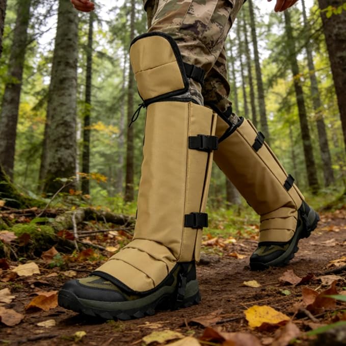 Snake Gaiters for Hunting, Snake Guards for Legs, Waterproof Snake Chaps Gaiter Leggings for Men & Women, Extended Knee Pads Snake Bite Protection, Snake Proof Gaiters with Adjustable Size